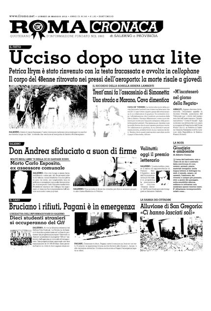 'ROMA - CRONACA ed SALERNO' - Lunedì, 28 Maggio 2012